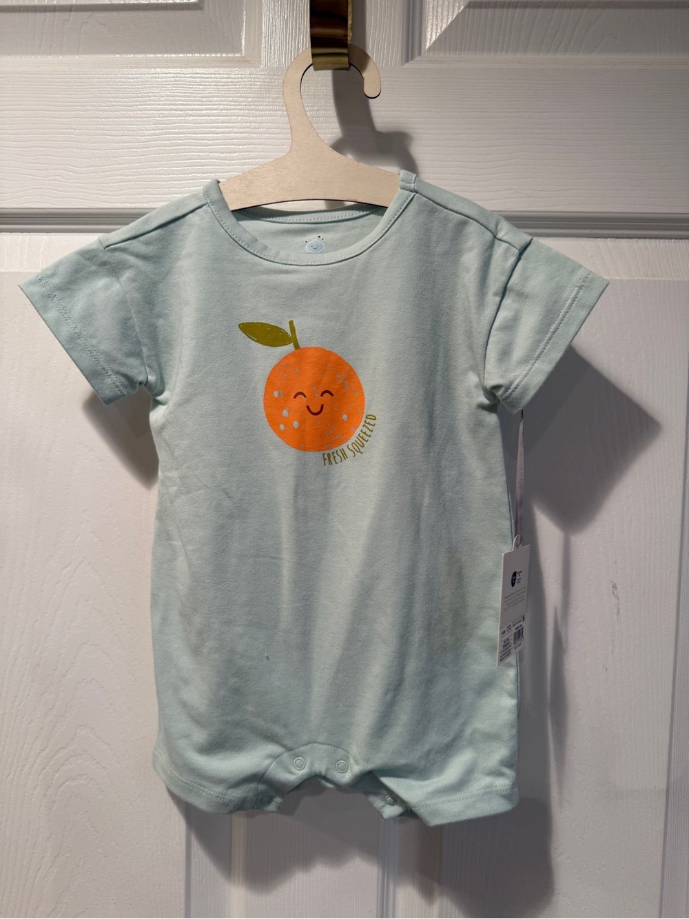 Cloud Island ‘Fresh Squeezed’ Smiling Orange Baby Romper One-piece 3-6M